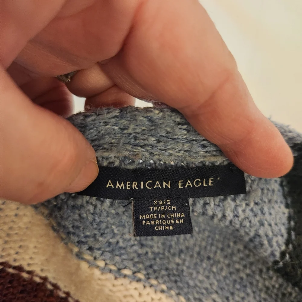 American Eagle Women's Multicolor Open Cardigan Sweater Size XS/S 3/4 Sleeve...‎